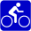 sign cycling blue