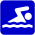 sign swimming blue
